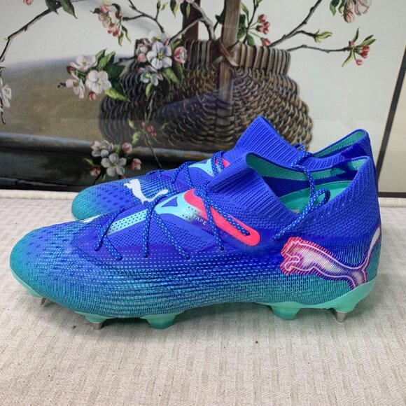 Puma Future 7 Ultimate FG AG Mens Size 11.5 Blue Green Soccer Cleats - Picture 1 of 7